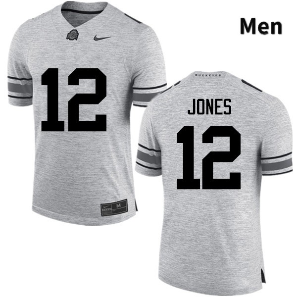 Ohio State Buckeyes Cardale Jones Men's #12 Gray Game Stitched College Football Jersey
